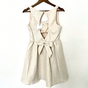 NWT Ladakh dress - beige/ivory shimmery fabric bow